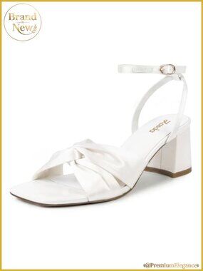 Satin Block Heels 2.75" Comfortable Wedding Shoes for Women Open Toe